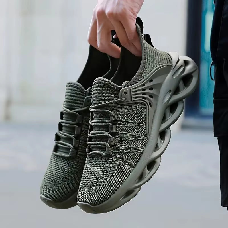 New Fashion Green Men'S Running Shoes Big Size 48 Breathable Blade Shoes Trainers Men Lightweight Sports Shoes Zapatillas Hombre