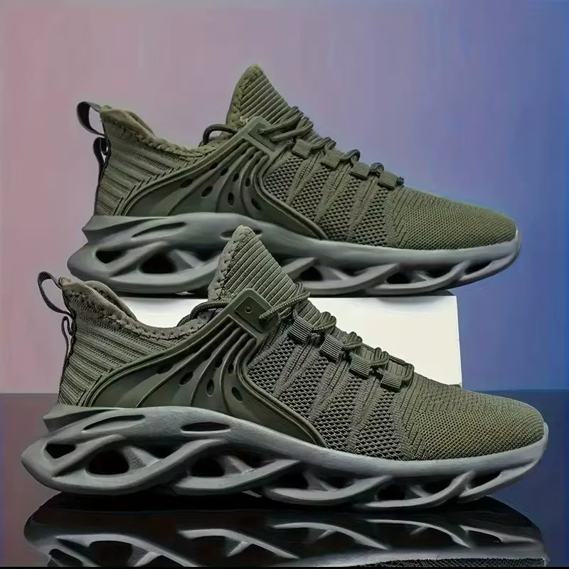 New Fashion Green Men'S Running Shoes Big Size 48 Breathable Blade Shoes Trainers Men Lightweight Sports Shoes Zapatillas Hombre